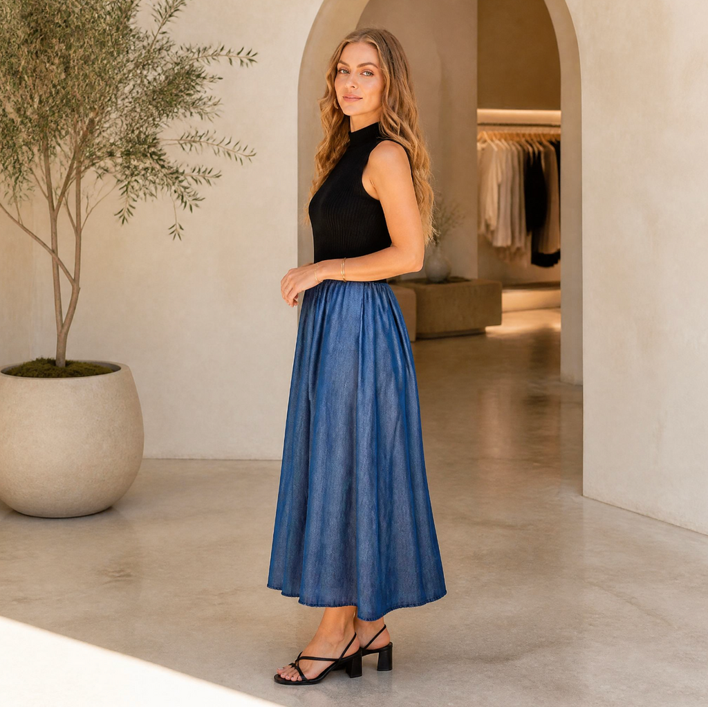 Women's Two-Tone Midi Dress