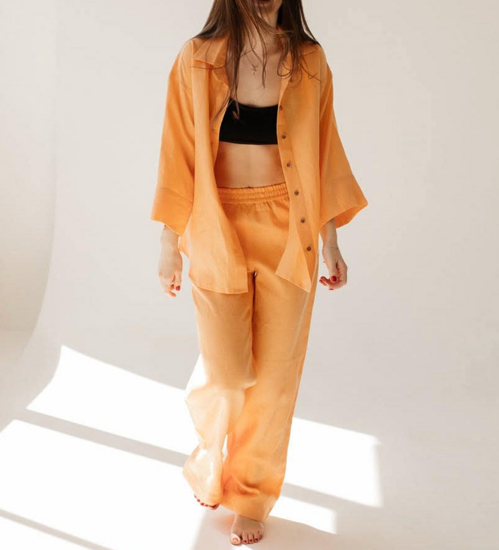 Cotton-Linen Shirt & Trousers Set