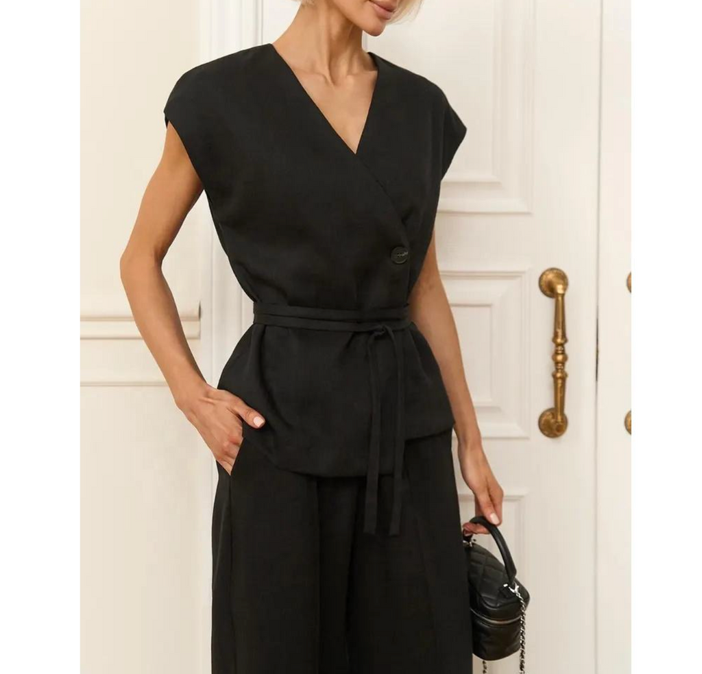 Women's Cotton Sleeveless Top & Trousers Co-Ord Set